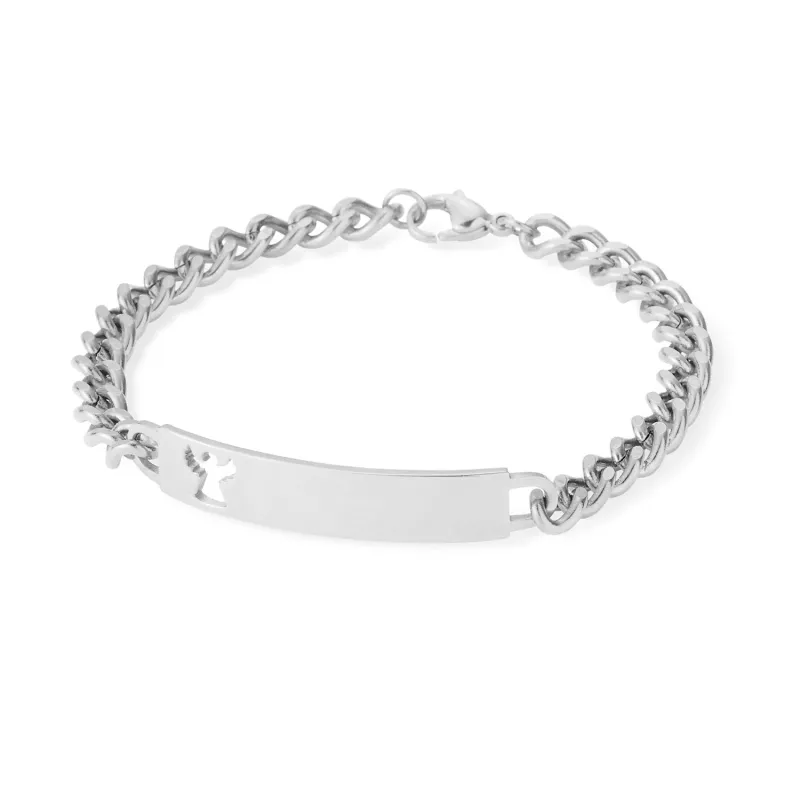 Ladies ID Bracelet with Pierced Angel Cutout made by Speidel