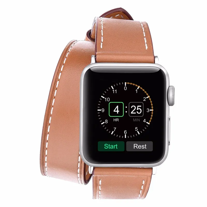Brown Leather Double Tour Watchband Compatible For Use With The Apple Watch® sold by Speidel