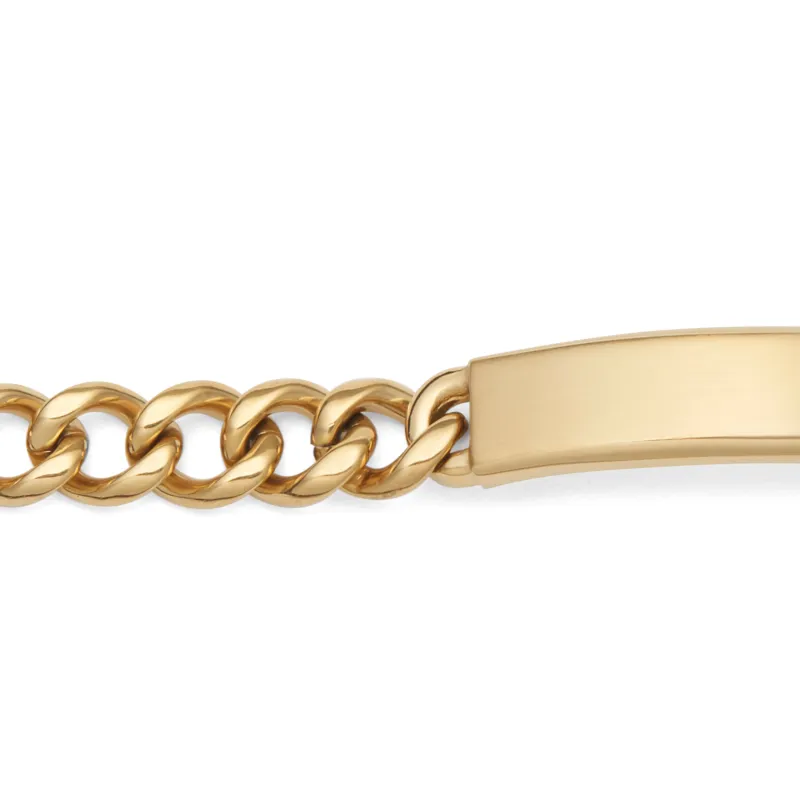 Men's Diamond Cut ID Bracelet with Brushed Finish Plaque made by Speidel