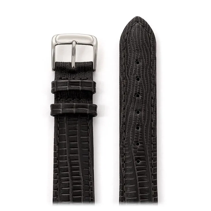 Men's Padded Gator Lizard Leather Band in Black and Brown sold by Speidel