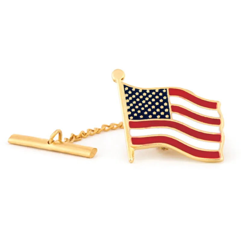 American Flag Tie Tack made by Speidel