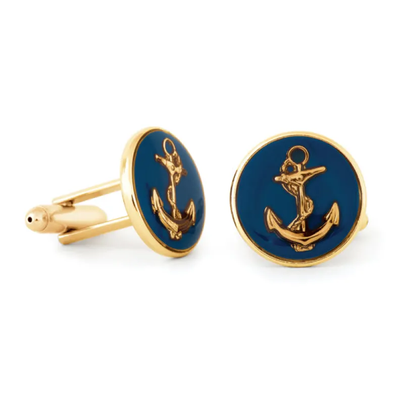 Enamel Anchor Cuff Links sold by Speidel
