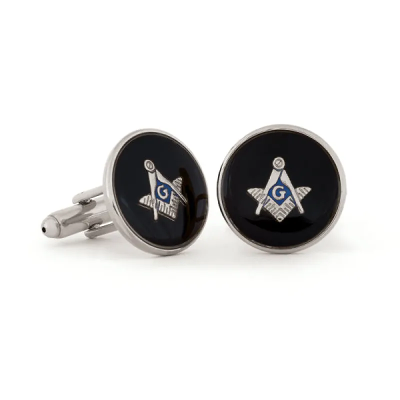 Jet Swirl Masonic Cuff Links made by Speidel