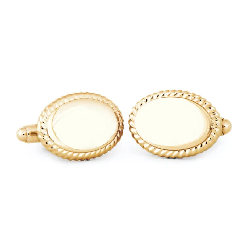 Oval Beaded Edge Cuff Links sold by Speidel