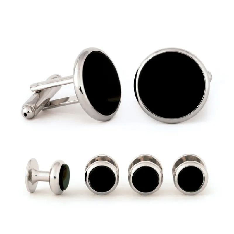 Radius Edge Black Onyx Cuff Links & Studs Set sold by Speidel