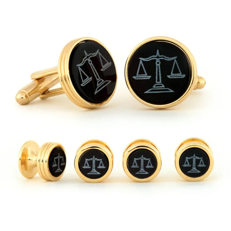 Scales of Justice Cuff Link & Stud Set sold by Speidel