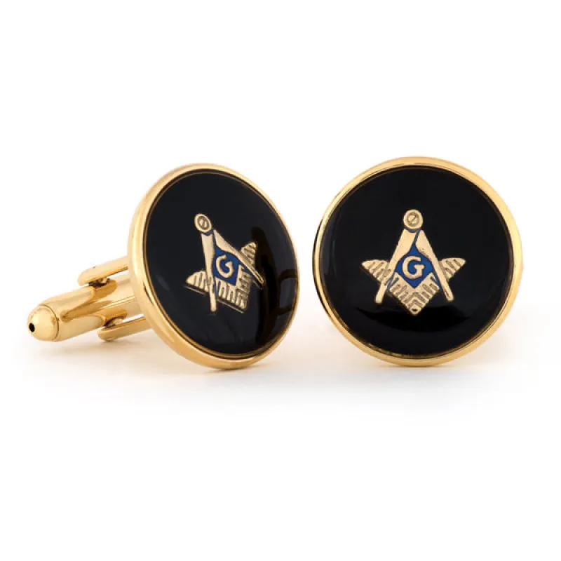 Jet Swirl Masonic Cuff Links sold by Speidel