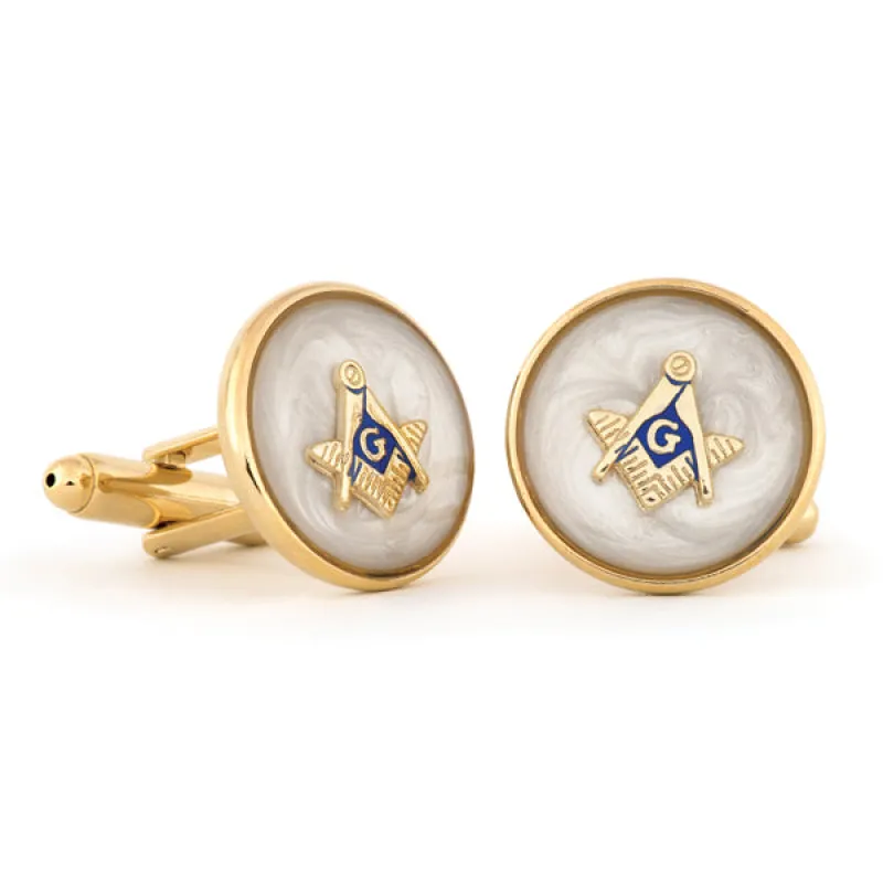 Mop Swirl Masonic Cuff Links sold by Speidel