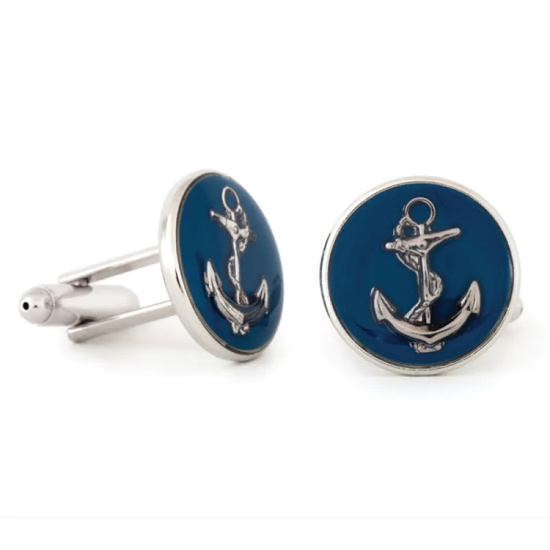 Enamel Anchor Cuff Links sold by Speidel