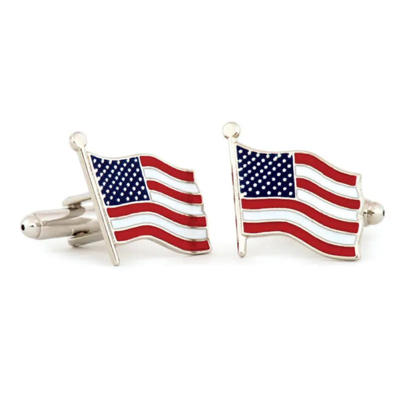 American Flag Cuff Links made by Speidel