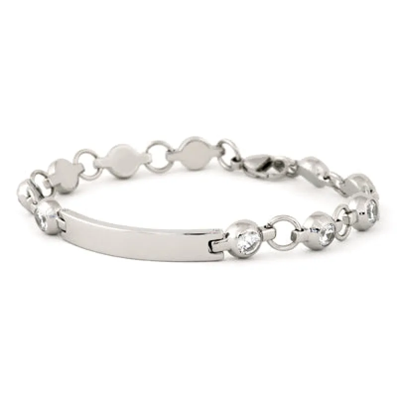 Ladies' ID Bracelet with Crystals made by Speidel