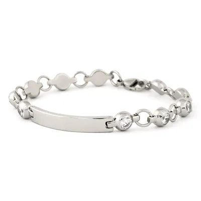 Ladies' ID Bracelet with Crystals sold by Speidel