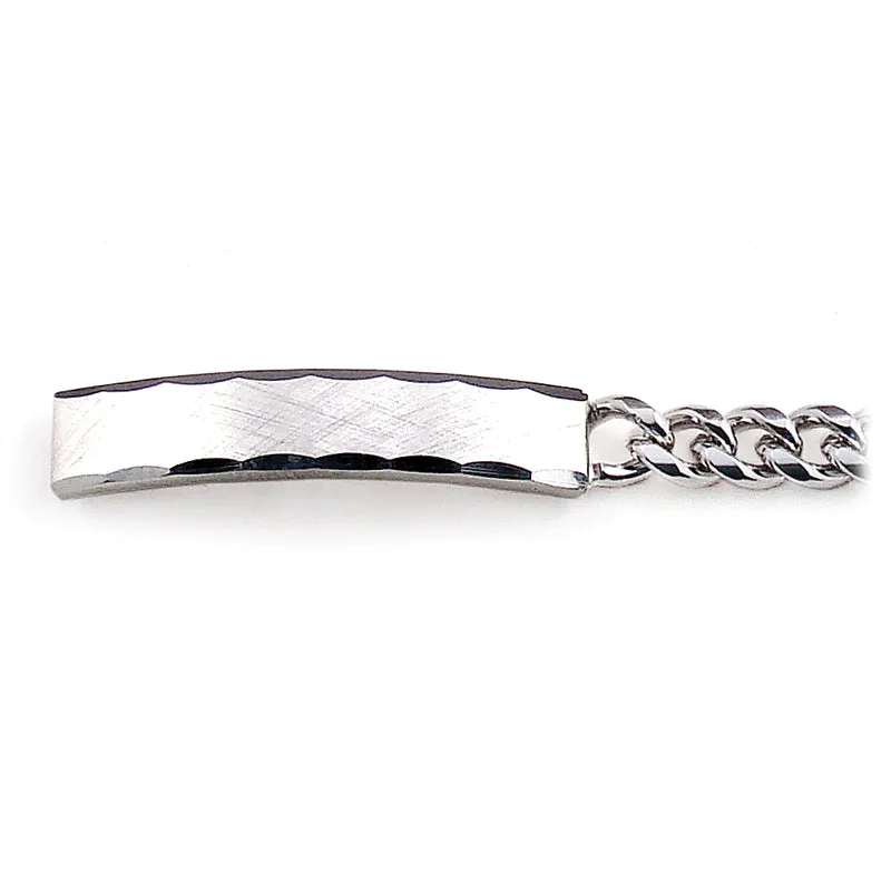 Ladies’ ID Bracelet with Faceted Edge Brushed Plaque sold by Speidel