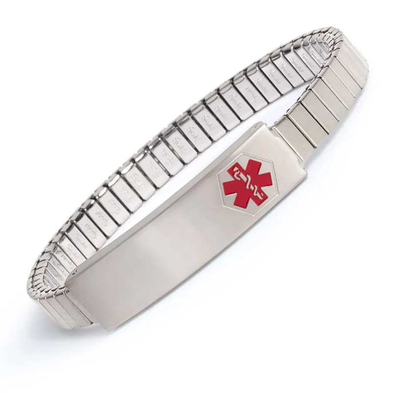 Ladies' Stainless Steel Medilog™ ID Bracelet with Compartment Plaque & Expansion Band made by Speidel