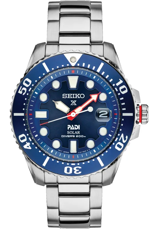 Seiko Prospex PADI Special Edition Solar Diver’s Watch Bold Blue Dial made by Seiko