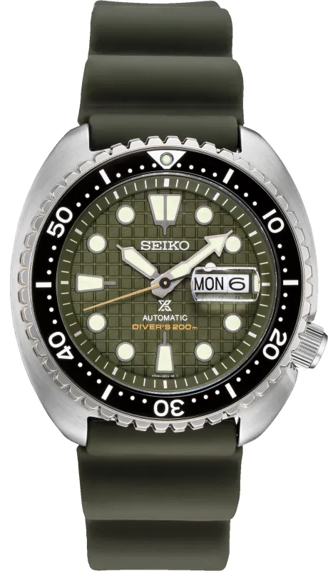 Seiko Prospex Automatic Diver Khaki Geen Textured Dial made by Seiko