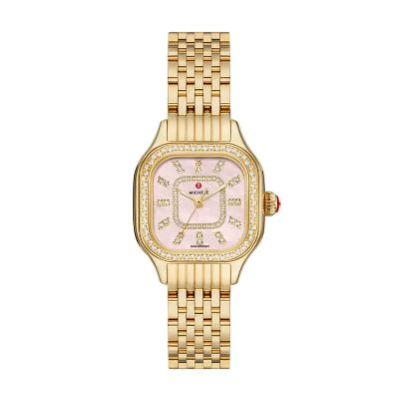 MICHELE Watches Meggie 18k Gold-Plated Diamond Watch (29mm) made by Speidel