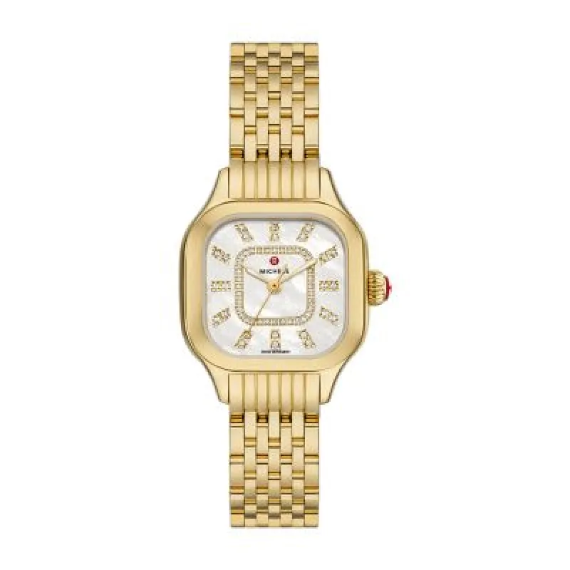 MICHELE Watches Meggie 18k Gold-Plated Diamond Dial Watch (29mm) made by Speidel