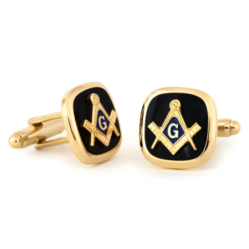 Masonic w/Jet Cuff Links made by Speidel