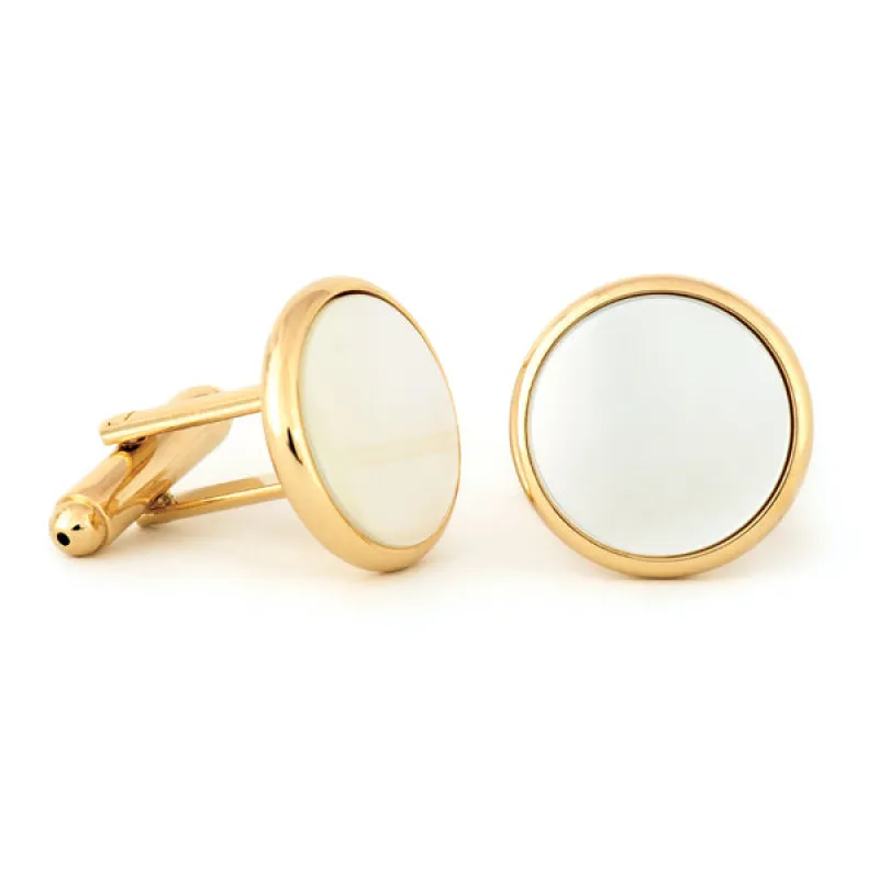 Radius Edge Mother of Pearl Cuff Links made by Speidel