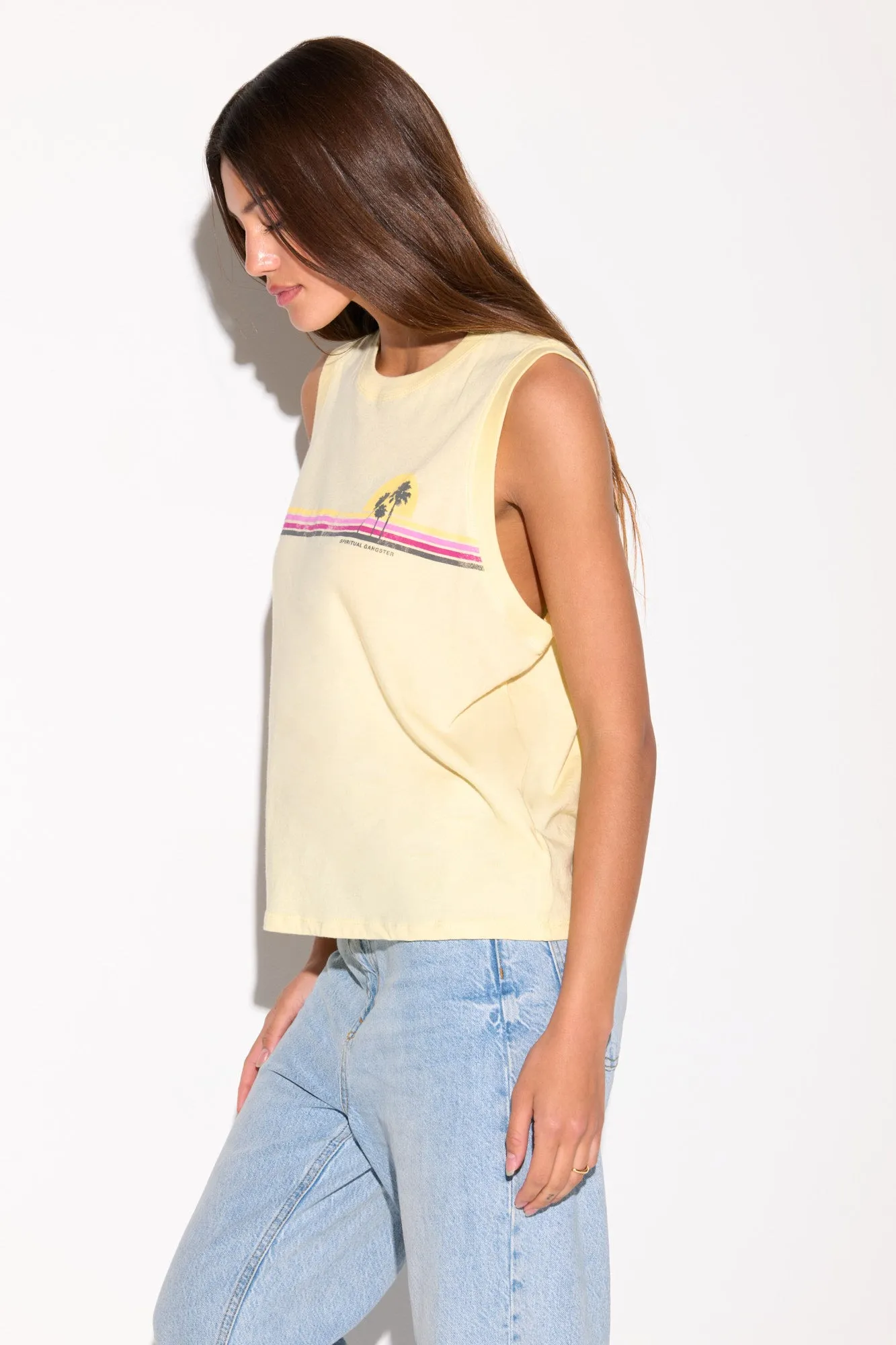 Sunset Stripe Bowery Tank sold by Spiritual Gangster product image thumbnail 3