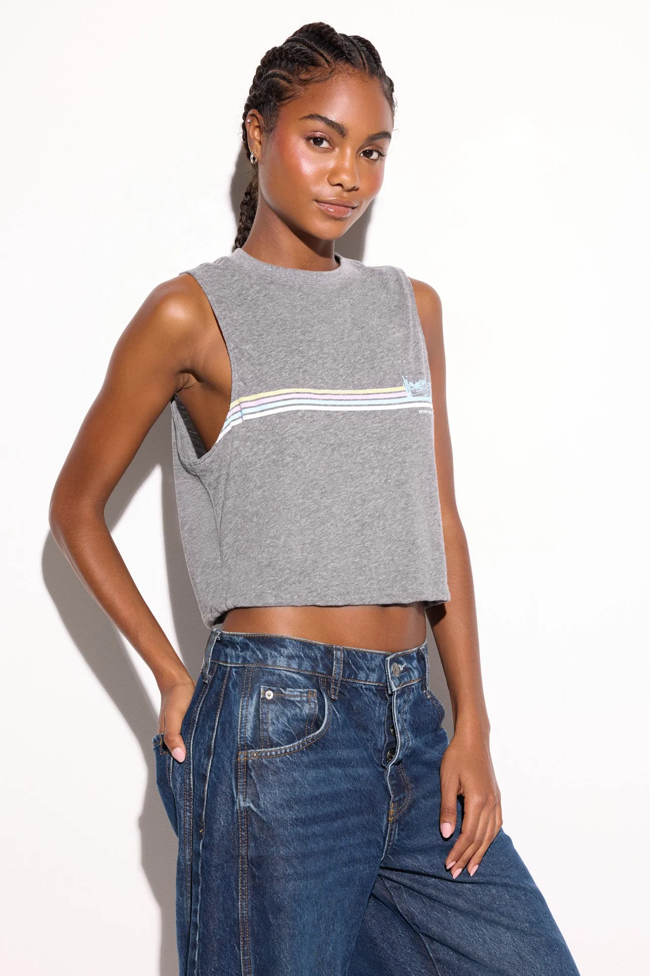 Desert Stripe Spirit Crop Tank sold by Spiritual Gangster product image thumbnail 3
