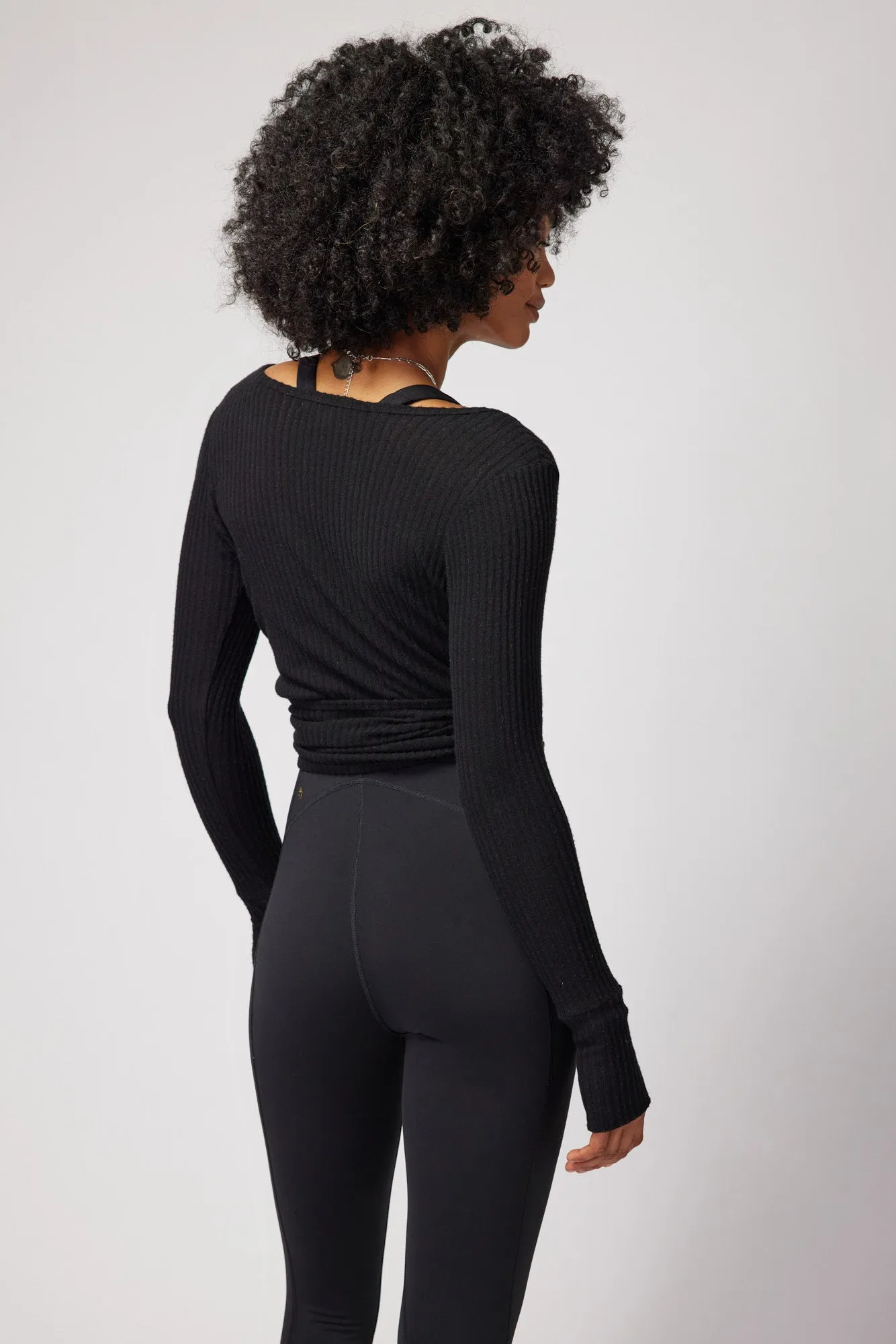 Harmony Rib Wrap Sweater sold by Spiritual Gangster product image thumbnail 2