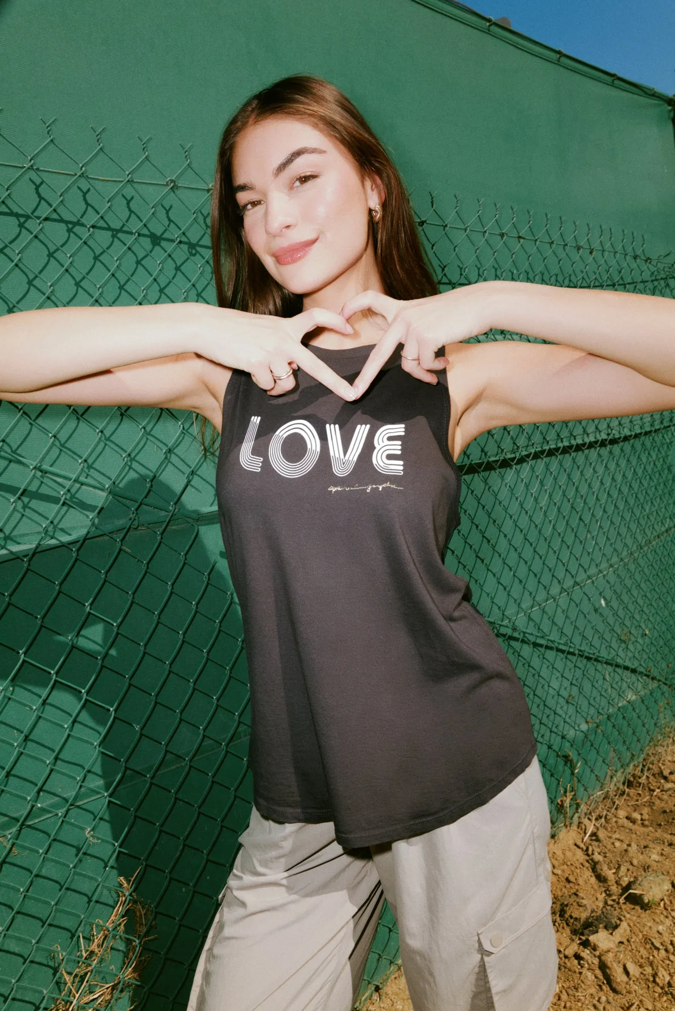 Love Lines Jade Muscle Tank sold by Spiritual Gangster product image thumbnail 2
