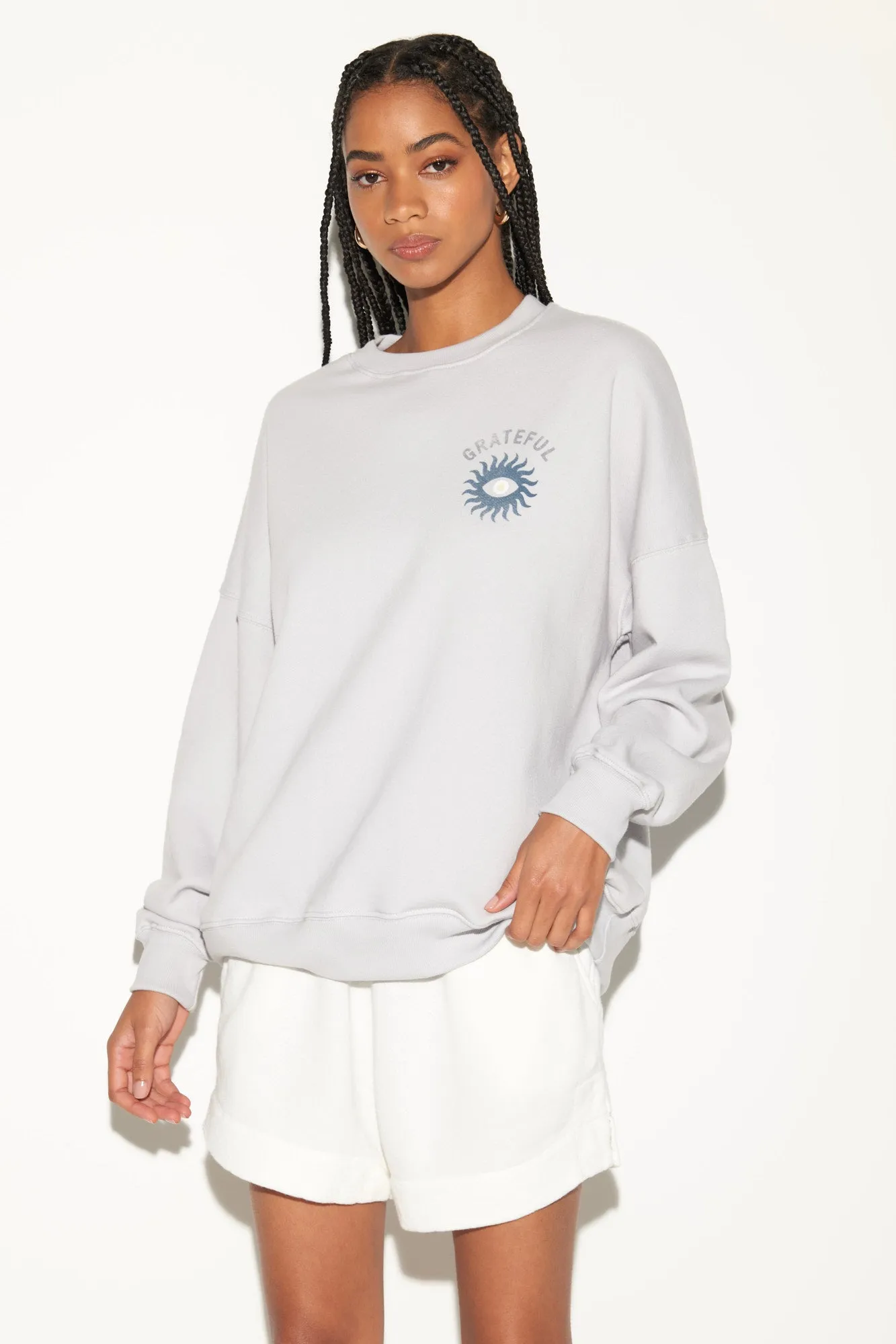 Grateful Eye Boyfriend Sweatshirt sold by Spiritual Gangster product image thumbnail 2