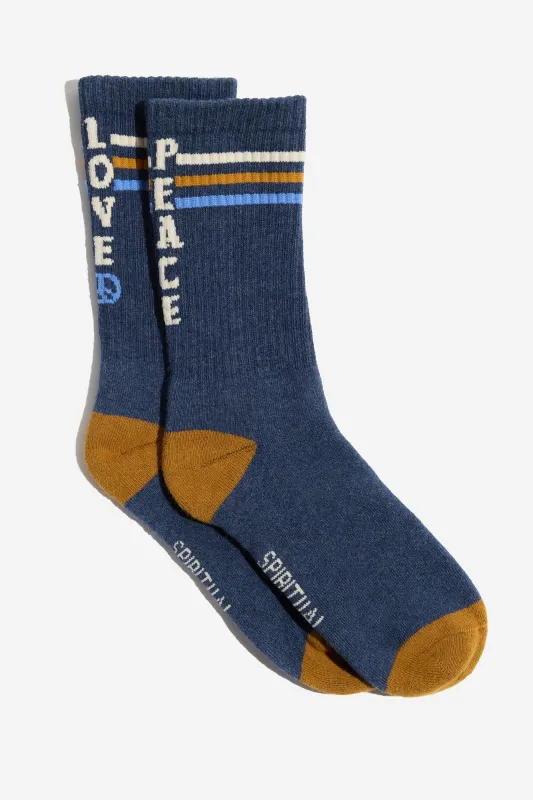Peace Love Crew Sock made by Spiritual Gangster