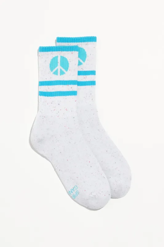 Peace Stripe Crew Sock made by Spiritual Gangster