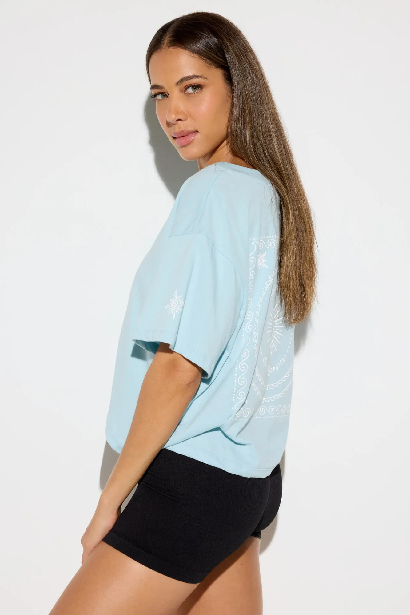 Feliz Short Sleeve V-Neck Tee sold by Spiritual Gangster product image thumbnail 3
