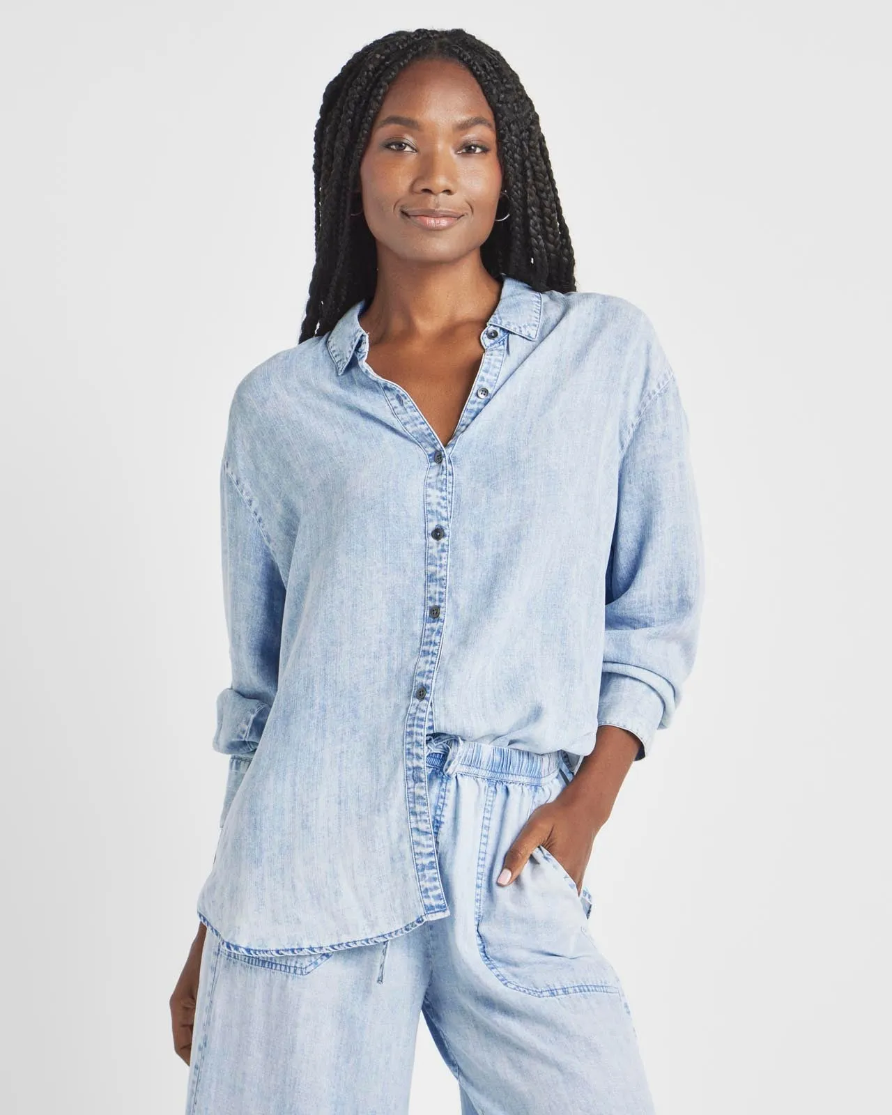 Bleached Indigo Button Down sold by Splendid