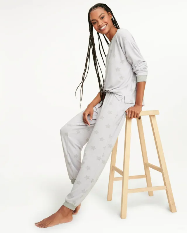 Elora Long Sleeve Jogger Set in Lavender/Stars made by Splendid