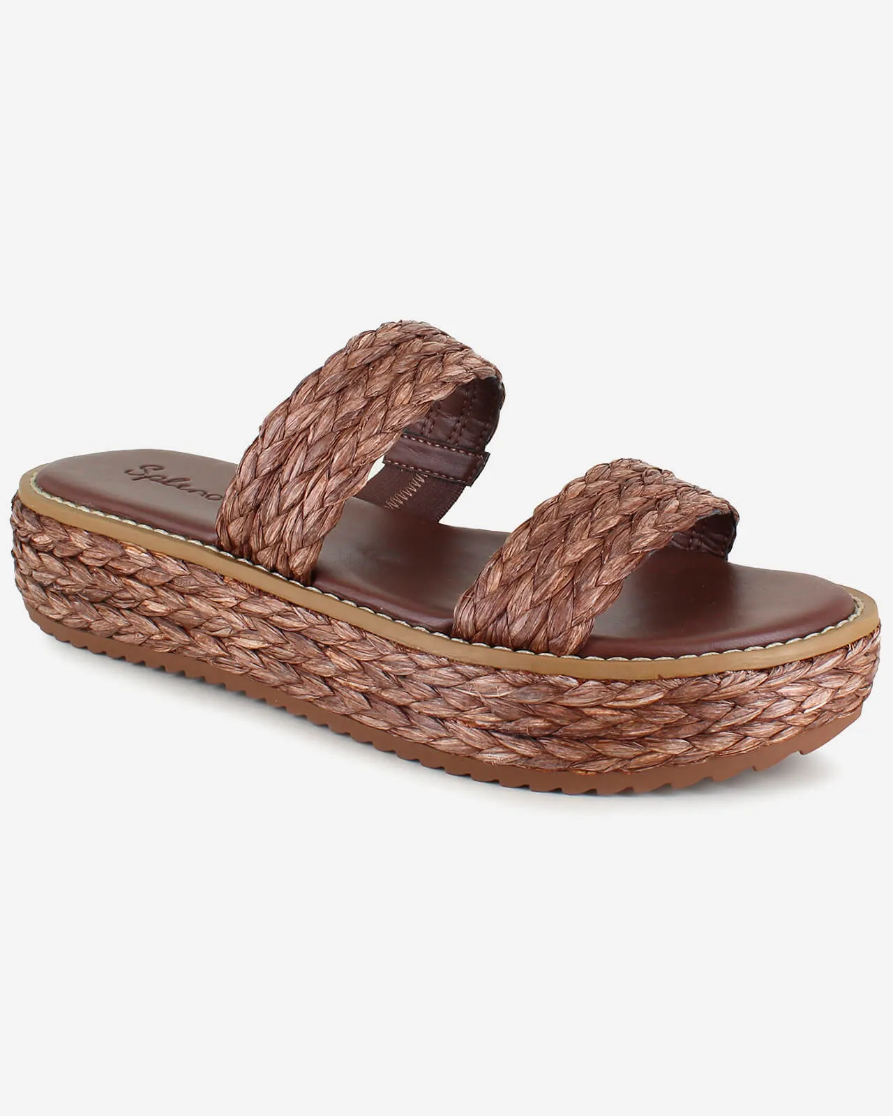 Goldi Raffia Wedge in Espresso sold by Splendid
