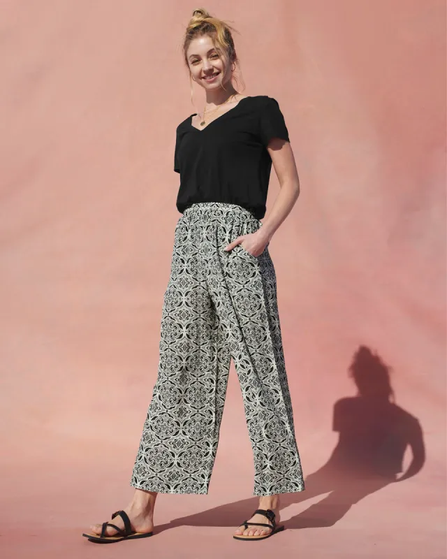 Alessandra Duomo Print Silk Wide Leg Pant sold by Splendid