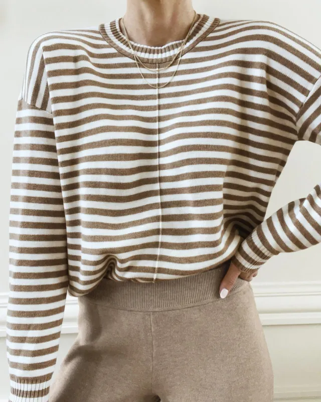 Splendid x Cella Jane Striped Front Seam Sweater sold by Splendid