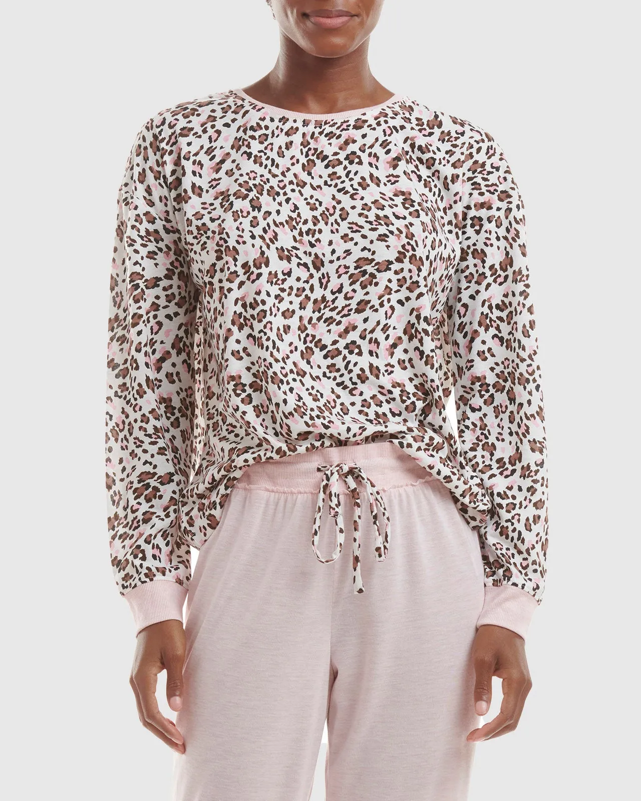 Mauve Heather Leopard Print Pullover Jogger PJ Set sold by Splendid product image thumbnail 2