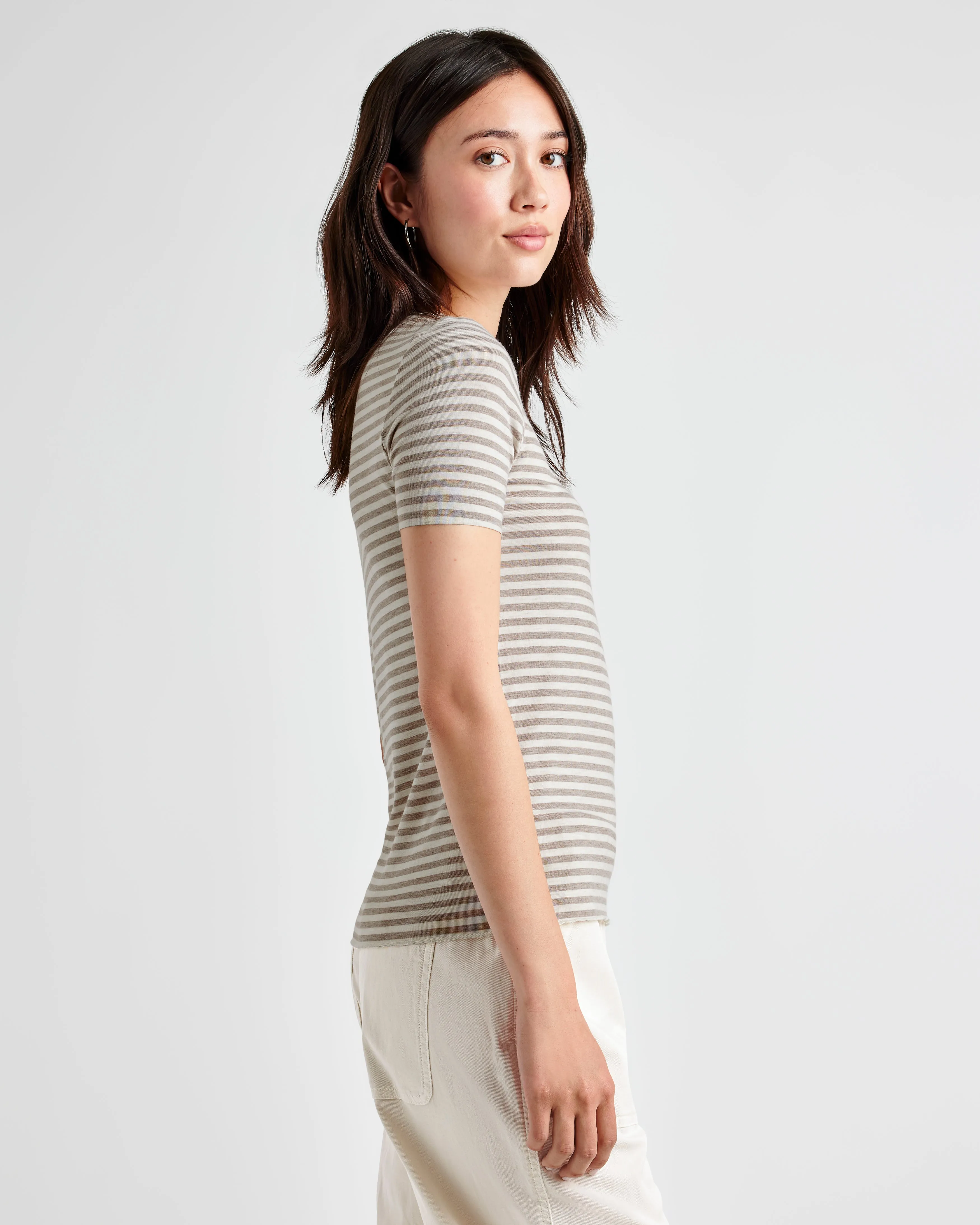 Striped Bamboo Short Sleeve Tee sold by Splendid product image thumbnail 5