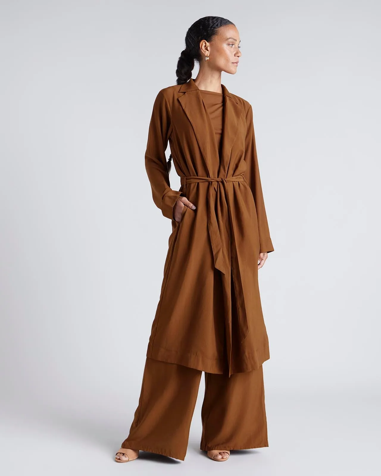 Kate Young x Splendid Cupro Wrap Coat sold by Splendid product image thumbnail 3