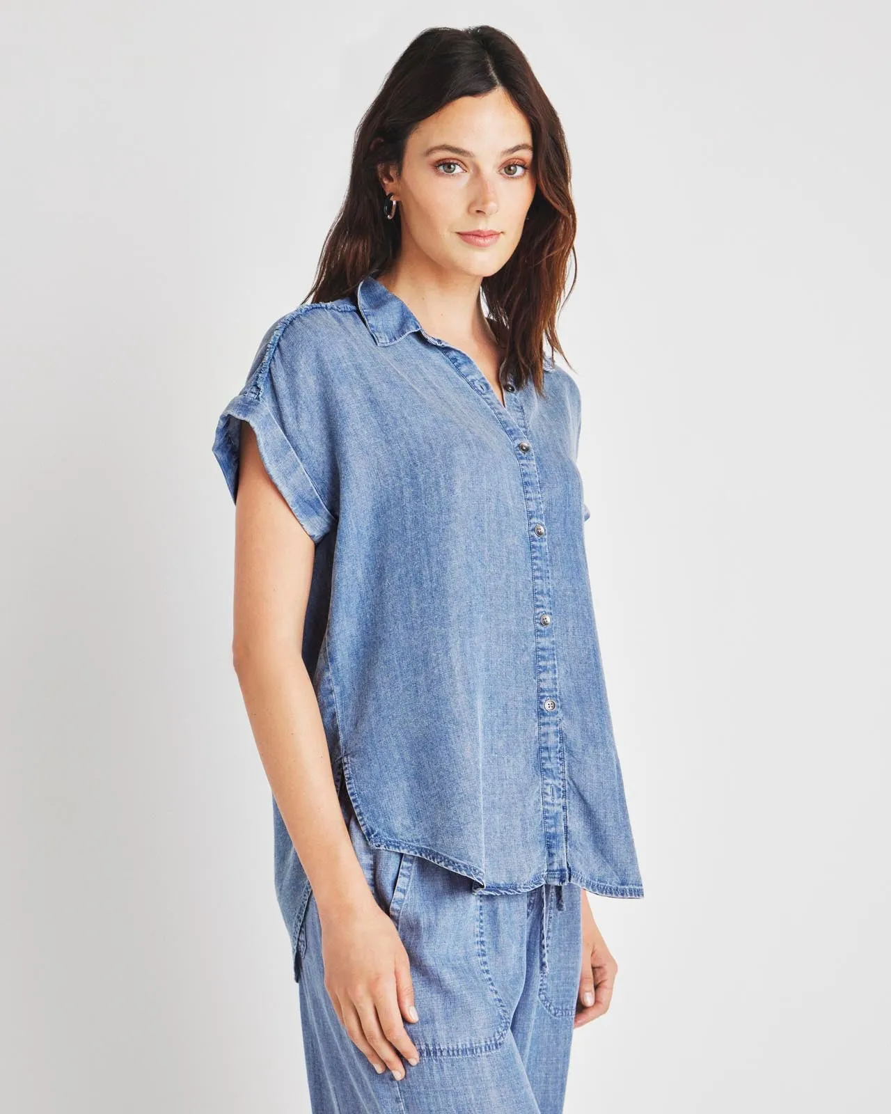 Kathryn Chambray Short Sleeve Shirt sold by Splendid product image thumbnail 4