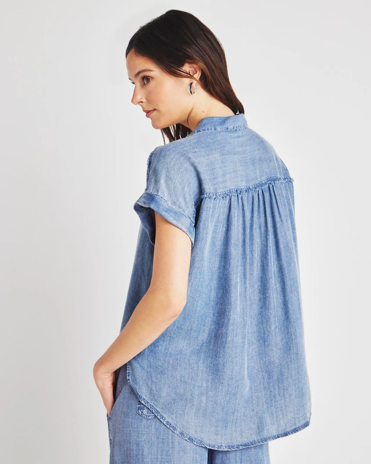 Kathryn Chambray Short Sleeve Shirt sold by Splendid product image thumbnail 5