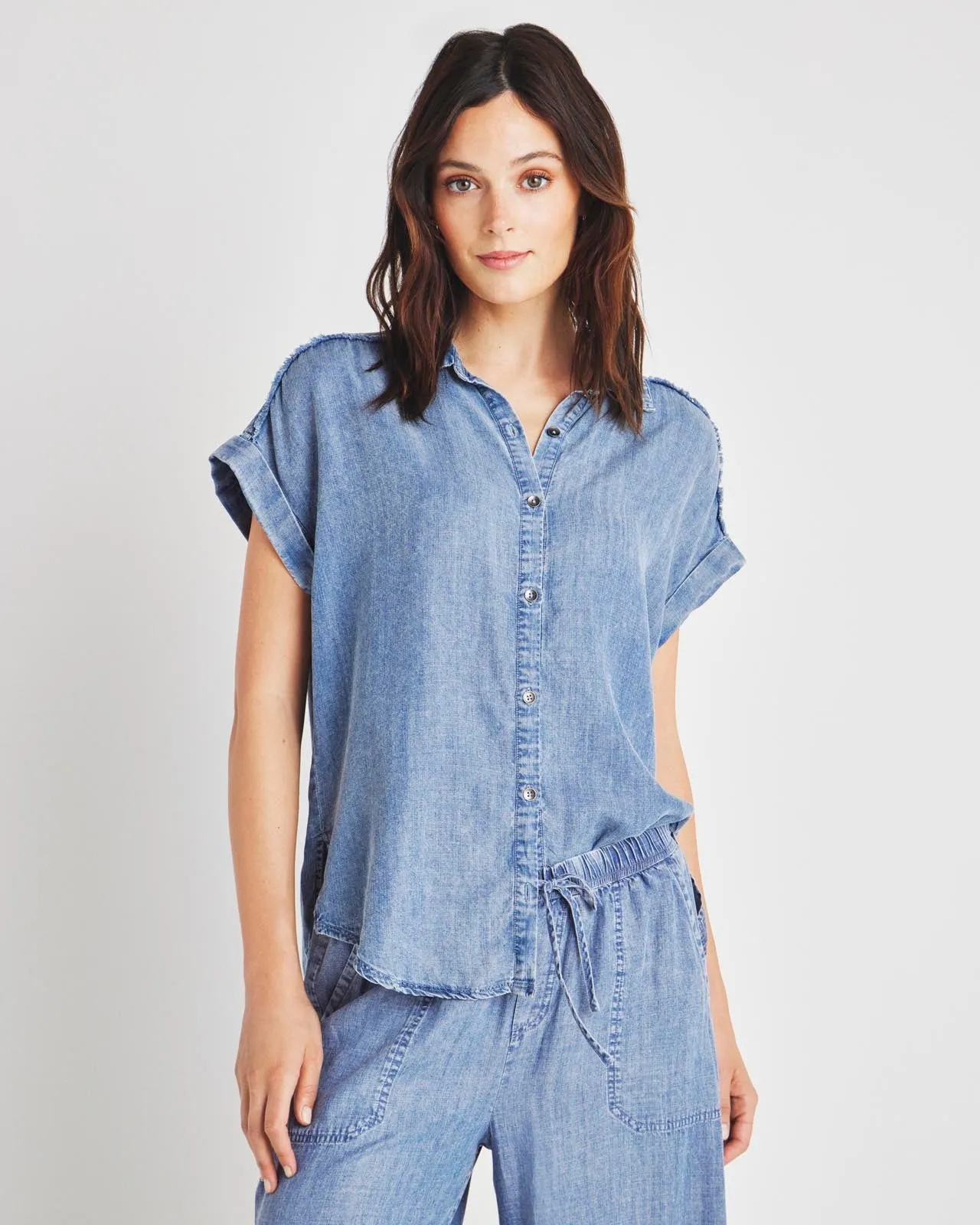 Kathryn Chambray Short Sleeve Shirt sold by Splendid