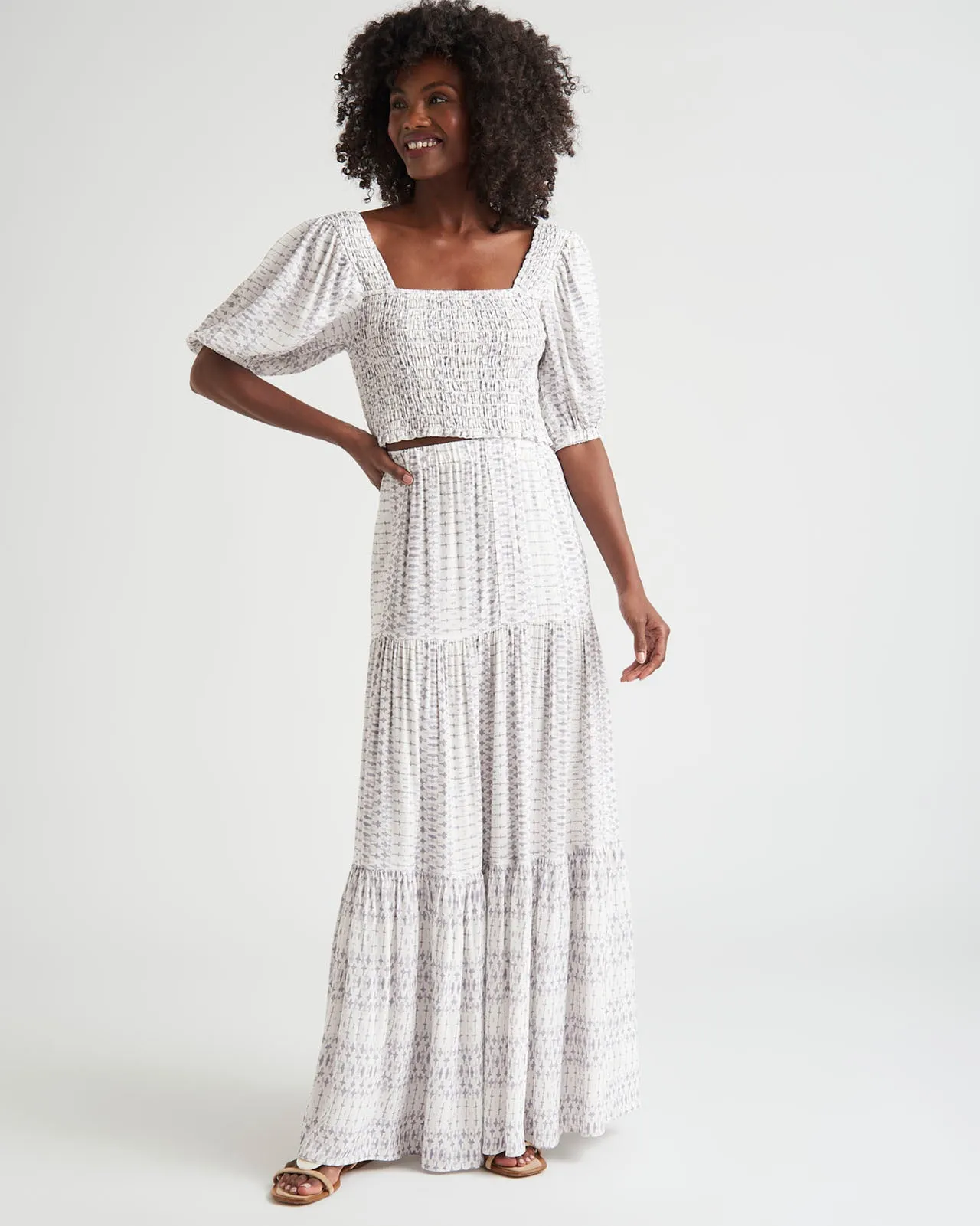 Striped Nella Tiered Maxi Skirt sold by Splendid product image thumbnail 2