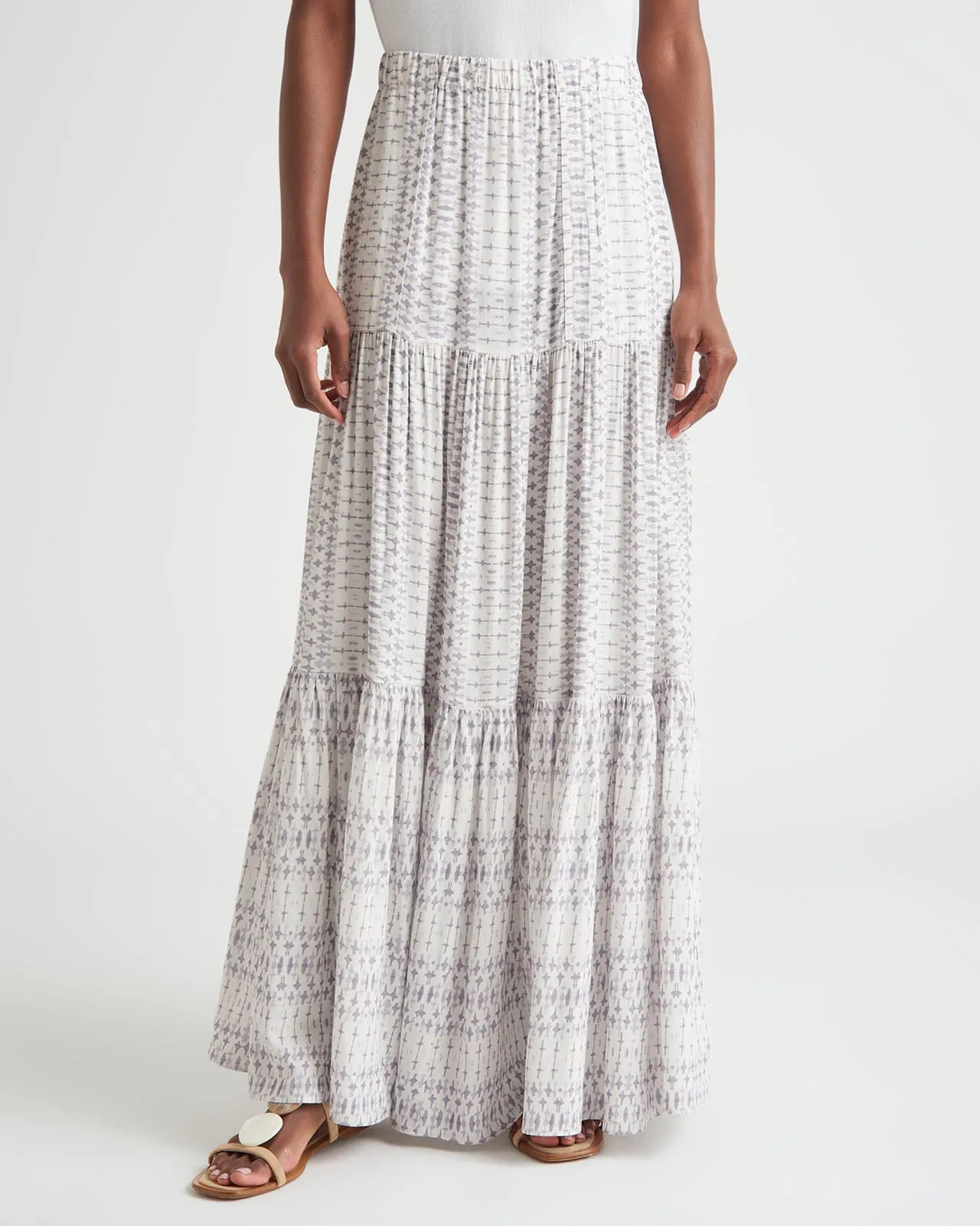 Striped Nella Tiered Maxi Skirt sold by Splendid