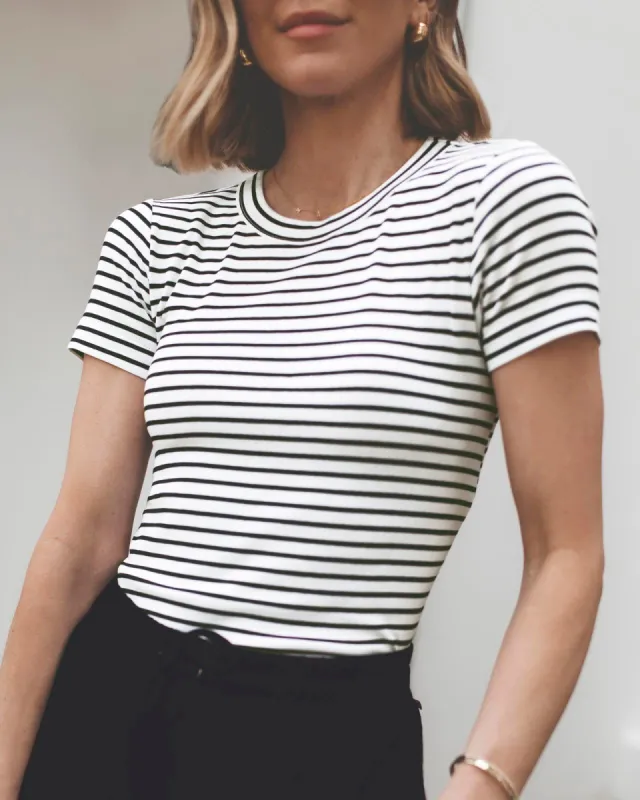 Splendid x @Cellajaneblog Stripe Crew Tee made by Splendid