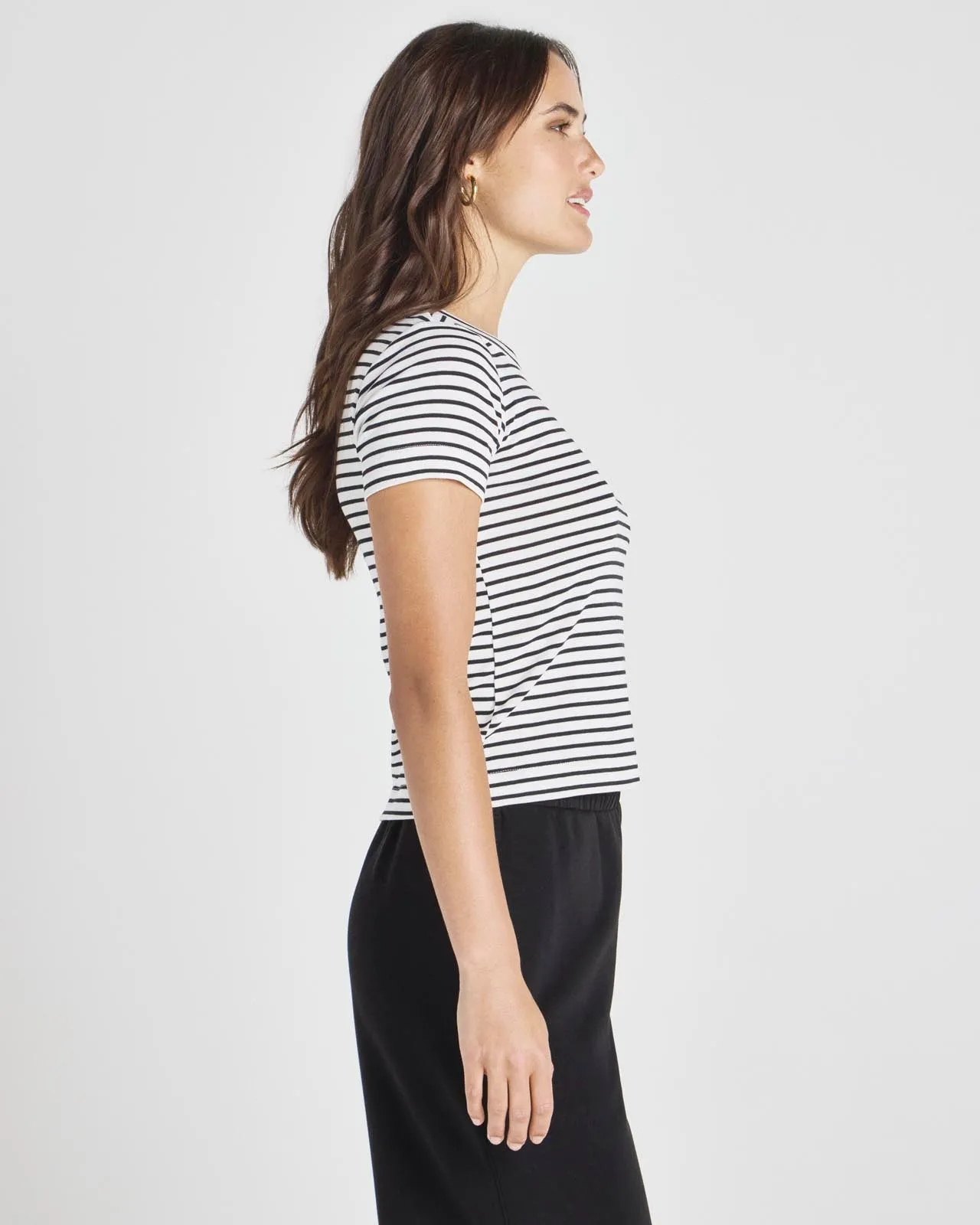 Splendid x @Cellajaneblog Stripe Crew Tee sold by Splendid product image thumbnail 3