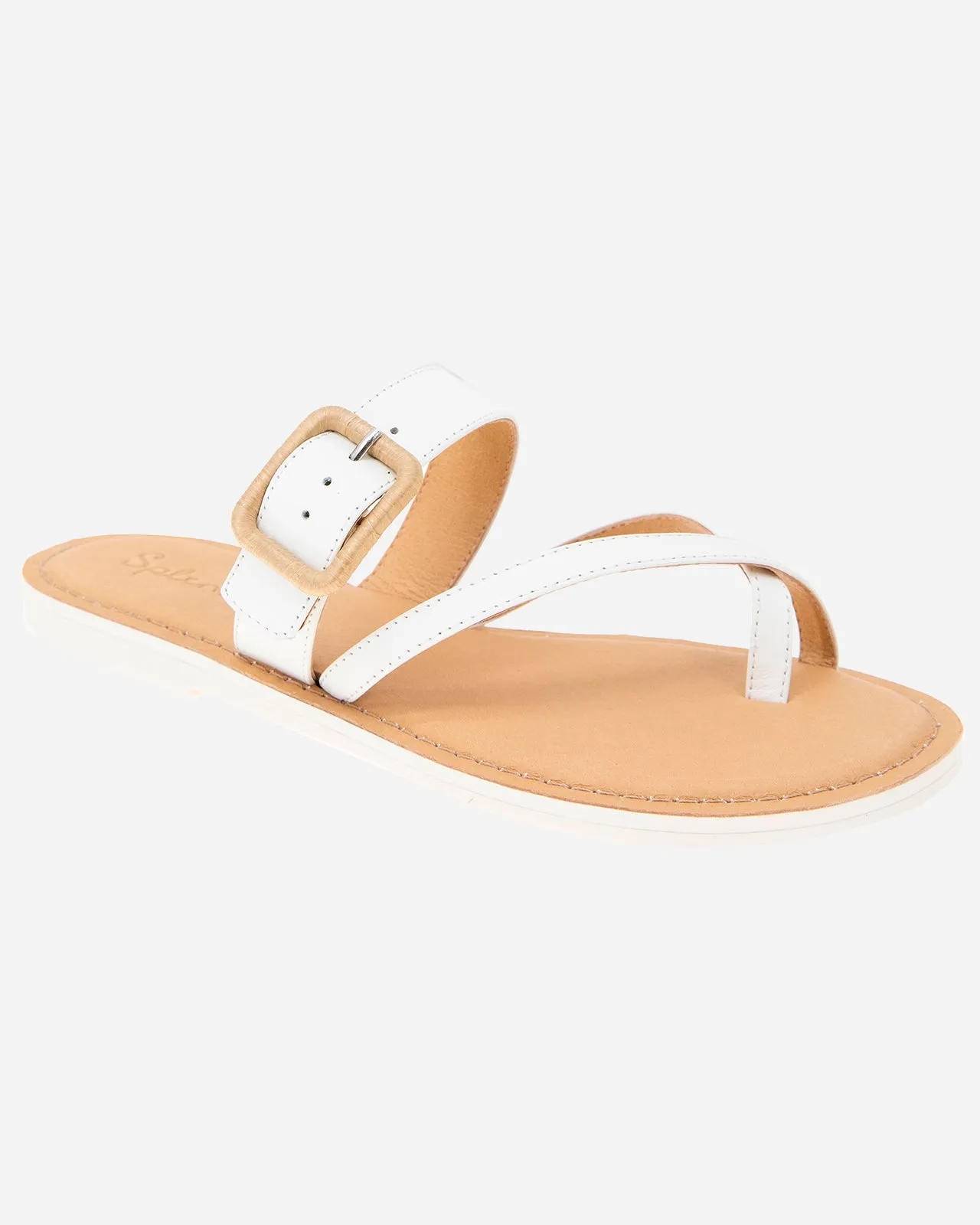 Sutton Sandal in White sold by Splendid