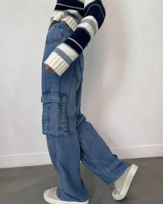 Aven Indigo Cargo Pant sold by Splendid