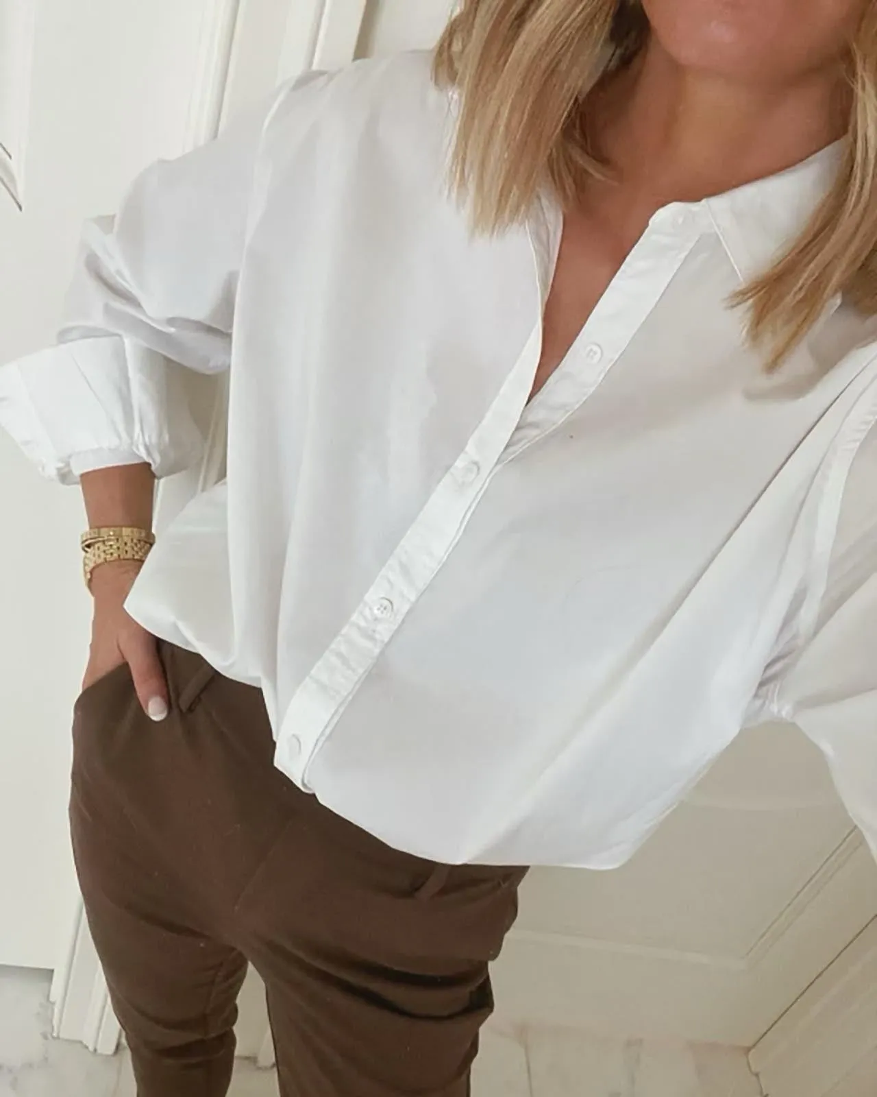 Splendid x Cella Jane Poplin Button-Down Shirt sold by Splendid